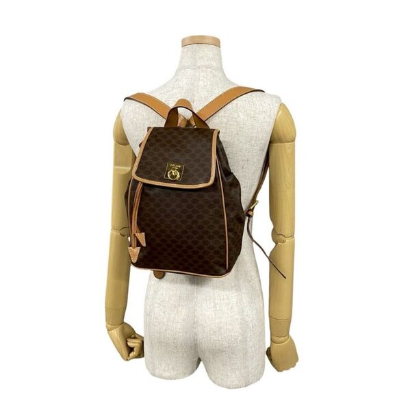 Celine Macadam Blason Triomphe Pattern Logo Ring Hardware Leather Backpack main image 8